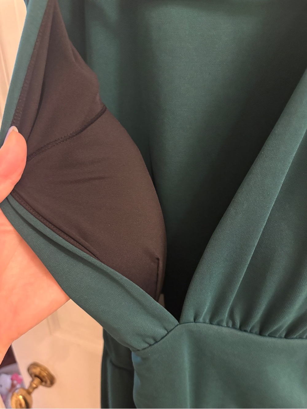HALARA Deep V Emerald Jumpsuit - Picture 6 of 8